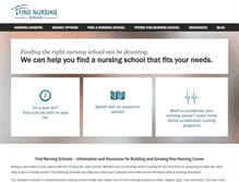 Tablet Screenshot of findnursingschools.com